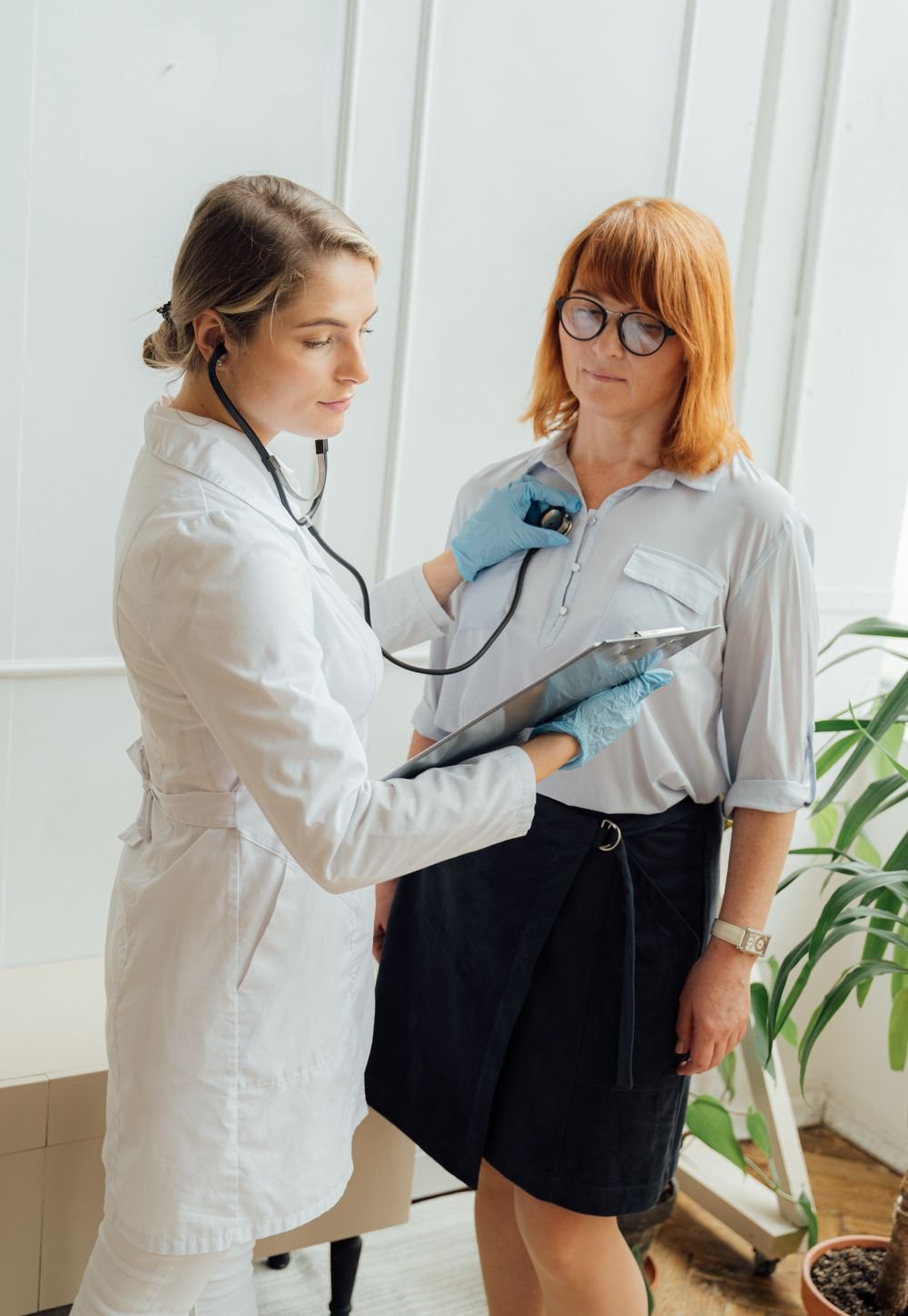 A doctor checking a patient