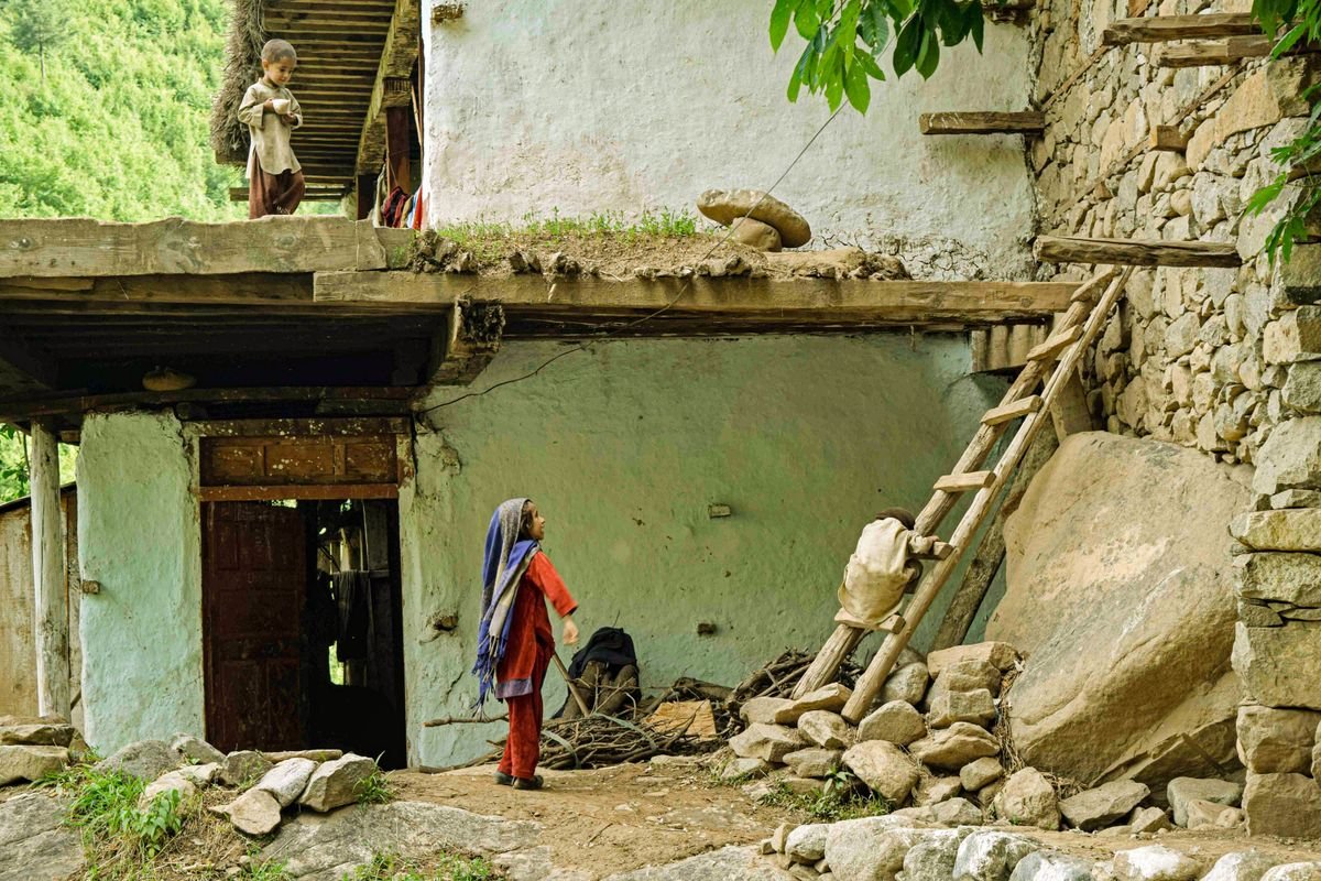 Children playing in a rural Pakistani village